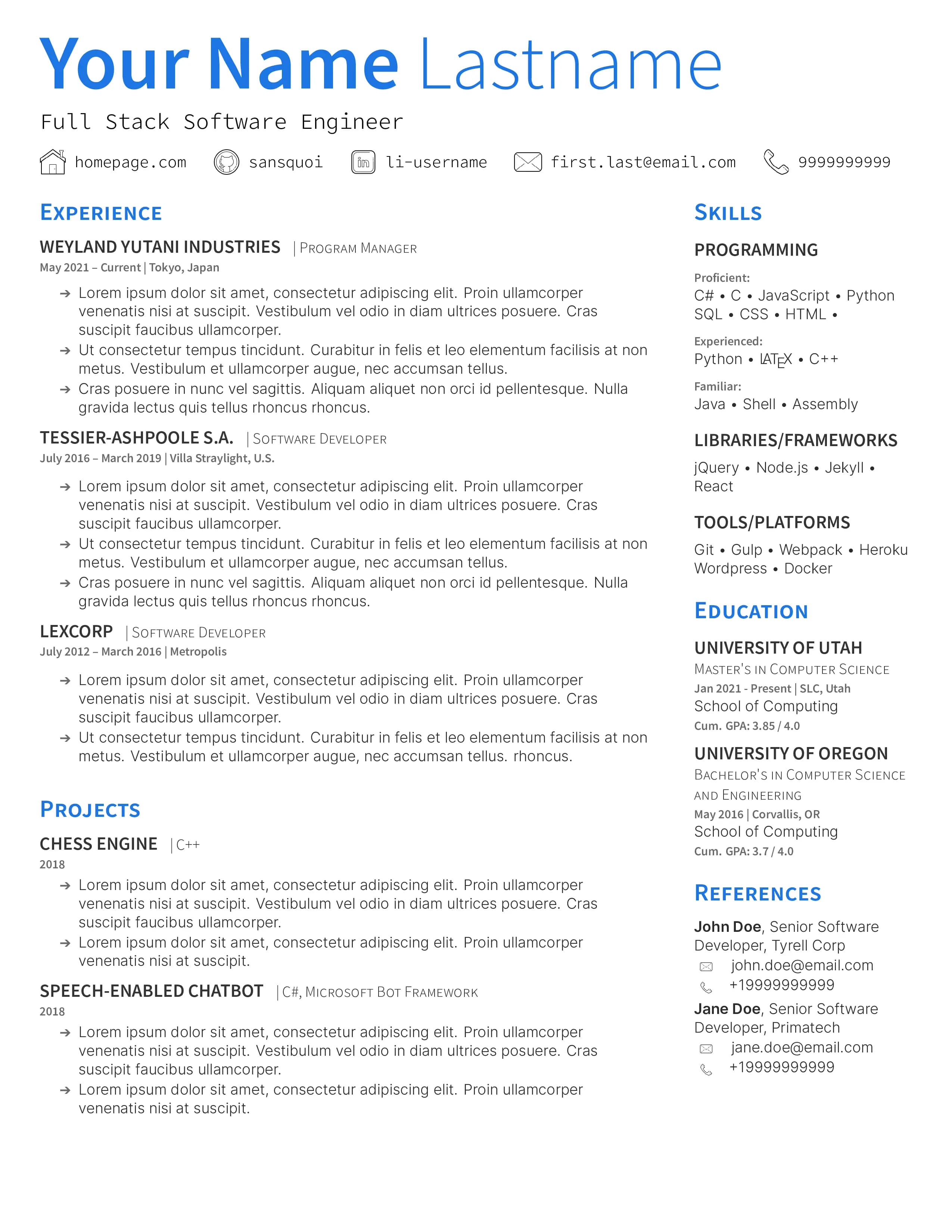 PlushCV template preview